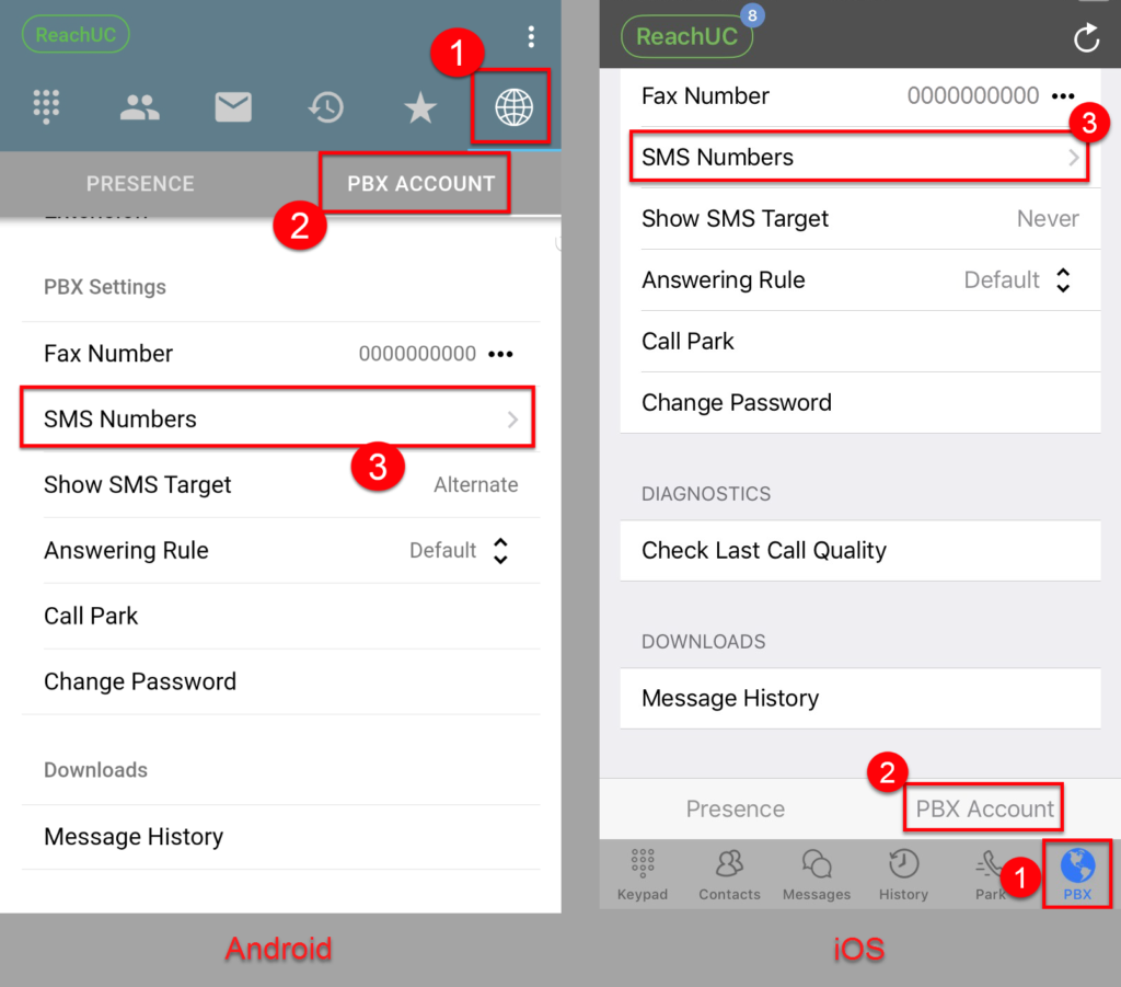SMS Number Sharing ReachUC