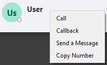 quick dial right click menu